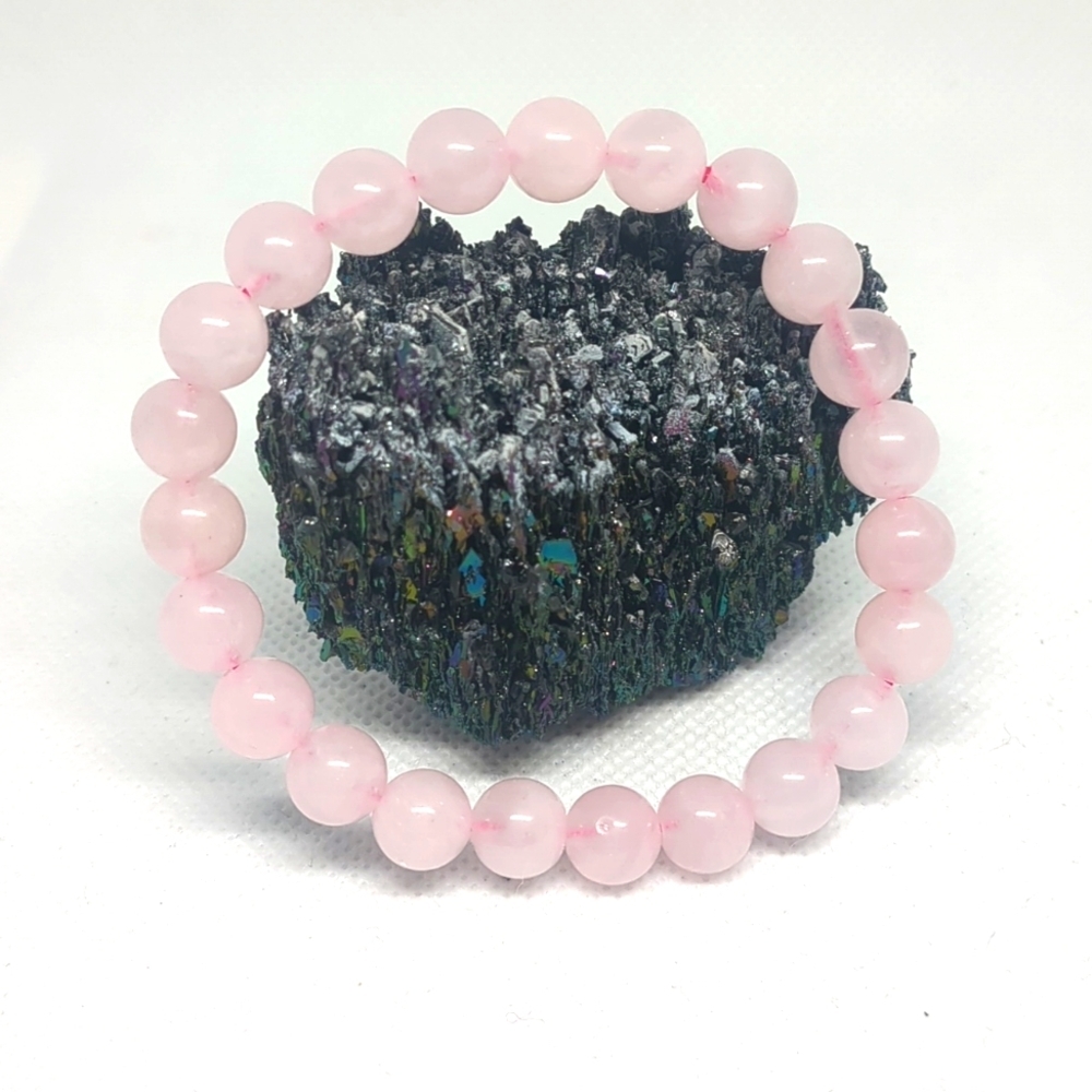 Rose quartz bracelet with 6 mm beads